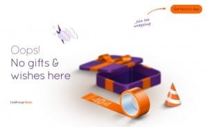 Exemplo de página com erro 404 Exemplo de página com erro 404