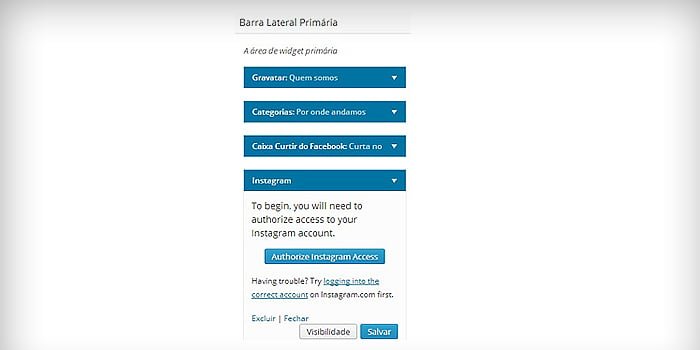 instagram no wordpress