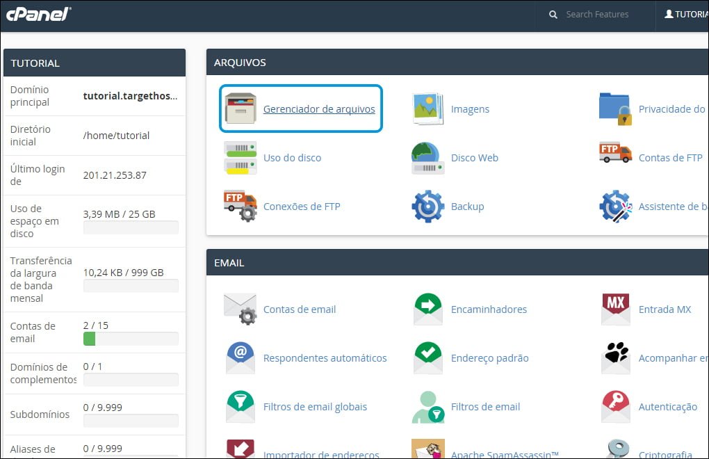 publicar site cpanel