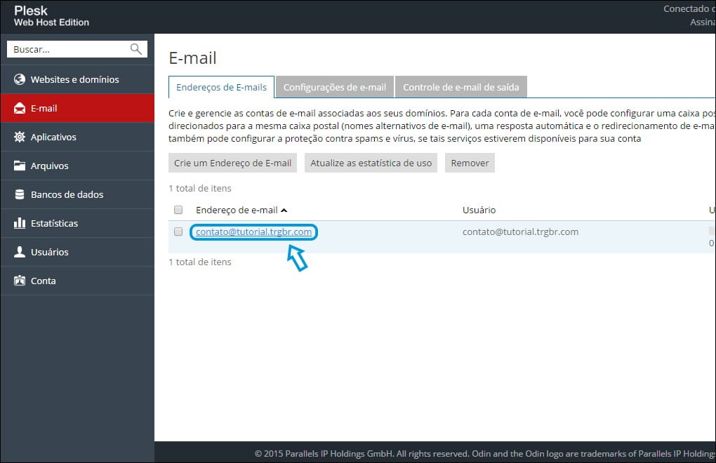 Redirecionar E-mail Plesk