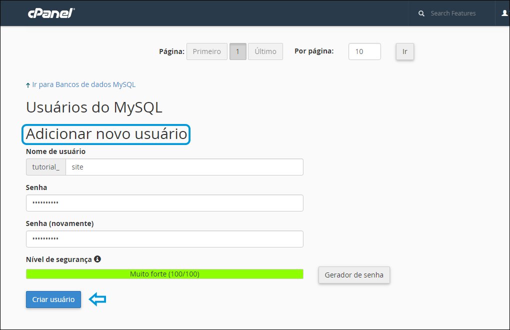 banco mysql cpanel