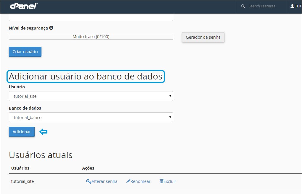 banco mysql cpanel