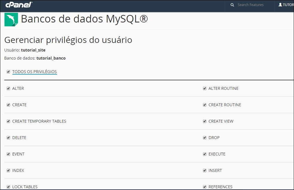 banco mysql cpanel