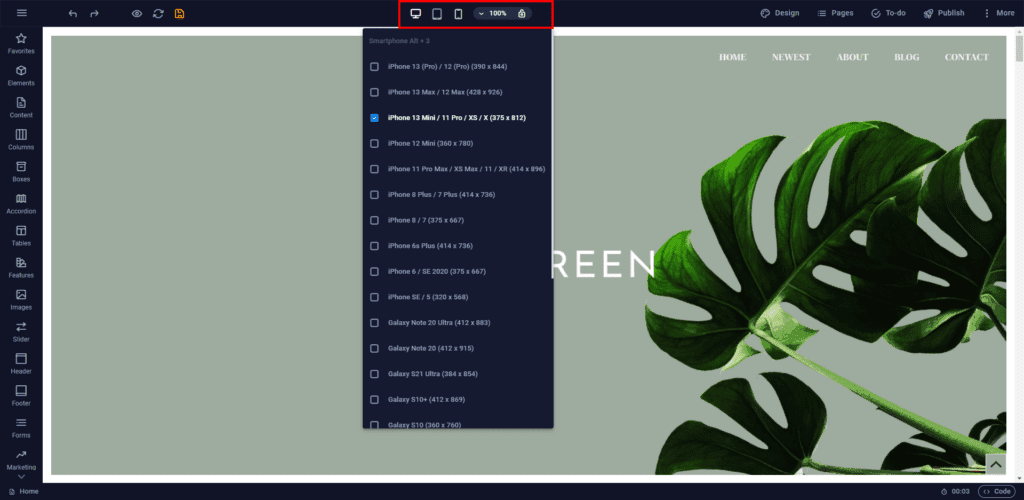 Opções para deixar a página responsiva no seu construtor de sites