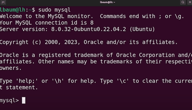 Código que aparece após criação da senha Root durante a configuração e instalação do servidor web Linux