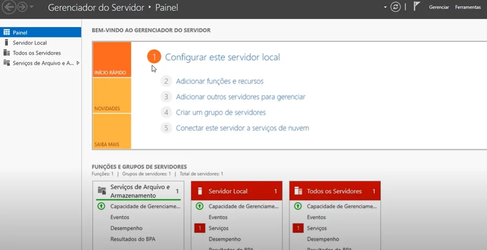 Configuração do servidor local