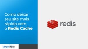 Logo de Redis do lado direito e o seguinte texto à esquerda: Como deixar seu site mais rápido com o Redis Cache
