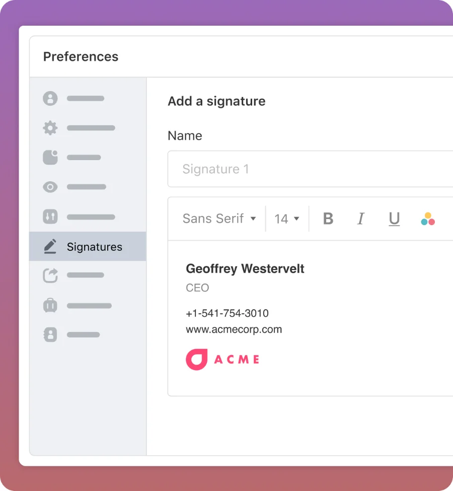 Configuração de assinatura profissional para e-mails no Target Mail