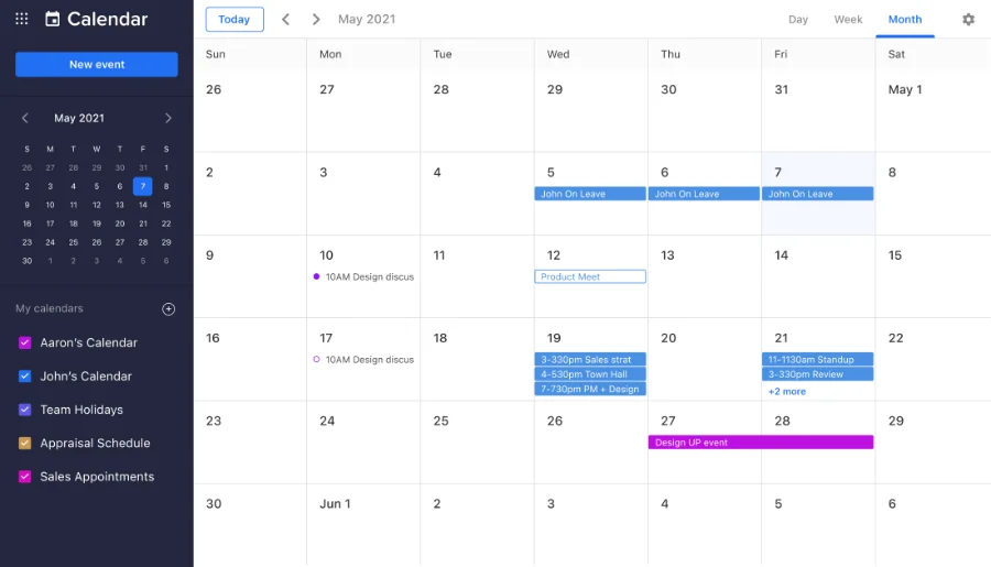 Calendário integrado ao e-mail corporativo do Target Mail para agendamento de reuniões