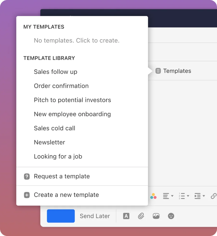 Modelos de mensagens prontos para uso no Target Mail